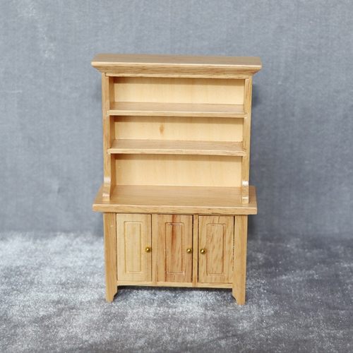 1:12娃娃屋dollhouse迷你家具微缩食玩模型 原木色三门立式柜子