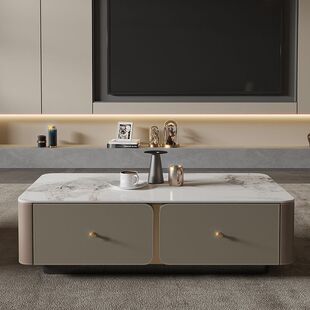 茶几长款长方形客厅电视柜组合爆款轻奢现代简约实木意式风小户型