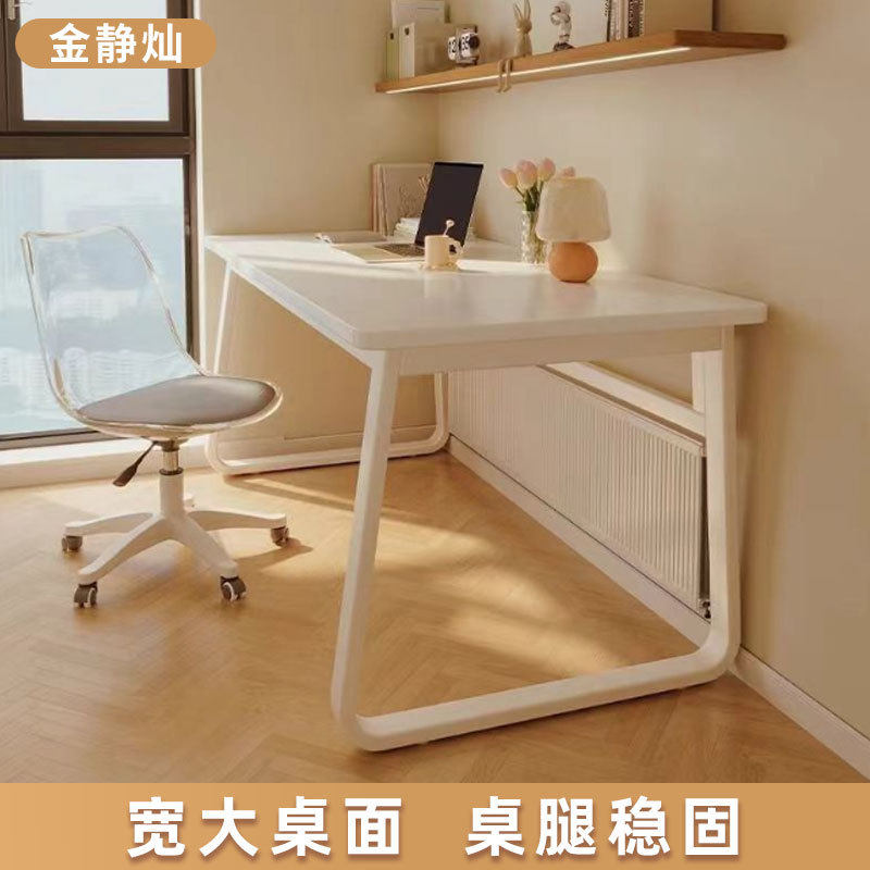卧室梳妆台简约家用化妆桌小户型寝室书桌出租房白色长条桌子跨境