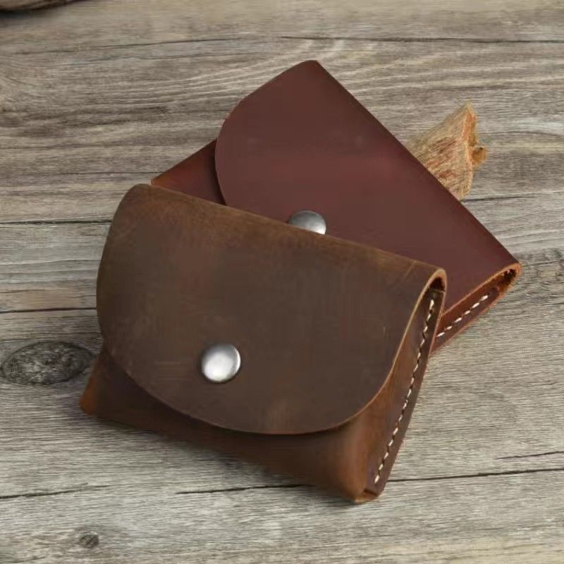 复古疯马包零卡皮套零钱小男层真钱包女头牛纳硬钱币皮收包皮包