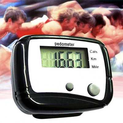 直销多功能计步器pedometer 万步器双键多功能跑步器白黑红蓝