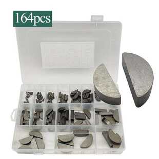 164pcs盒装 半圆键 C形月亮键半月键月牙键定位键销半圆键 2-10mm