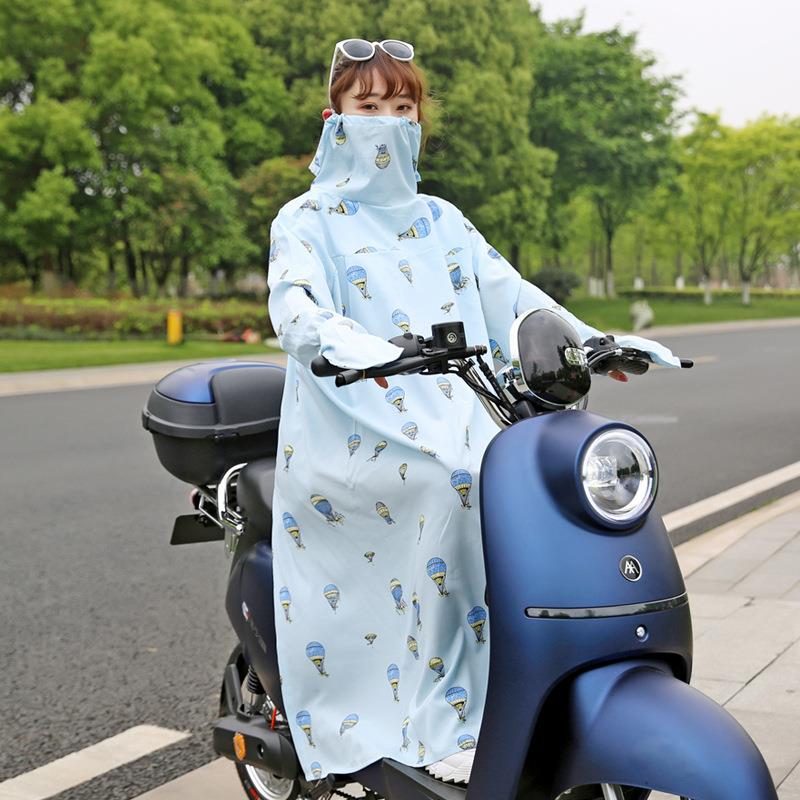 新款直销电动车防晒衣女春夏季长款外套薄款全身户外遮阳骑摩托车