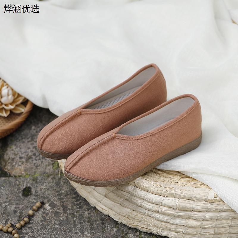 夏季禅意汉服女低帮棉布