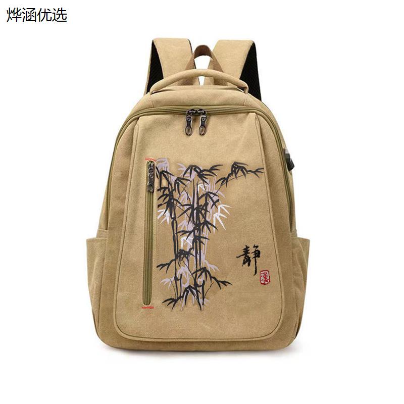国风文艺复古帆布大容量