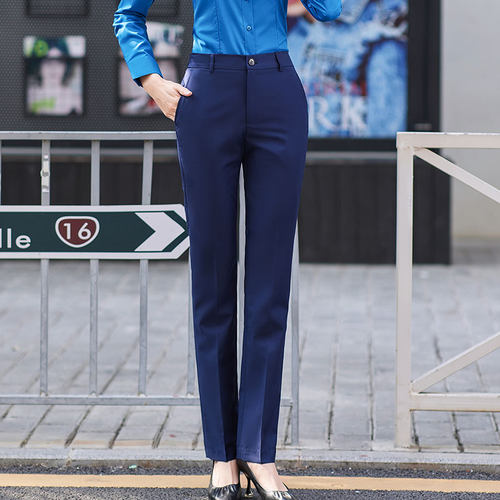 交通新款男女同款西裤交行行服工装制服工作服职业西裤蓝色