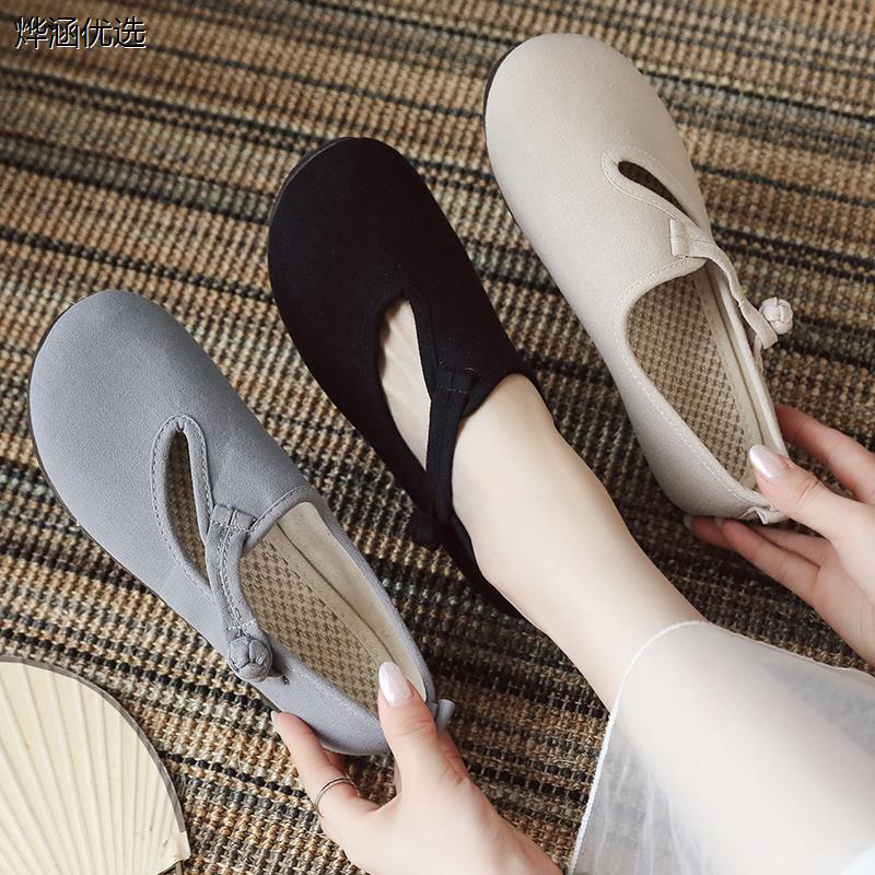 老北京布鞋女夏季新款扣