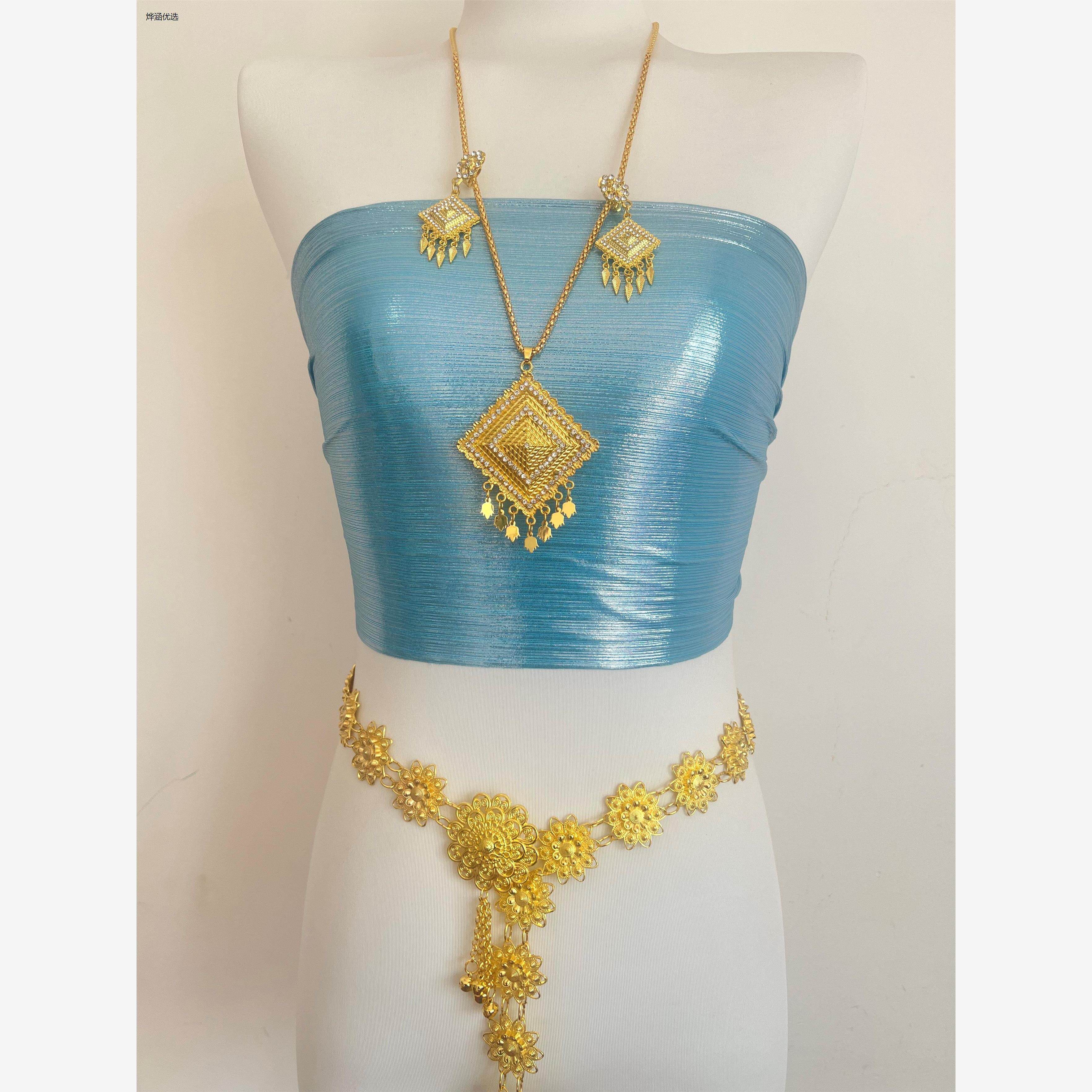 少数民族泰国傣族泼水节工艺品项链腰链肩链影视节日旅拍服装搭配