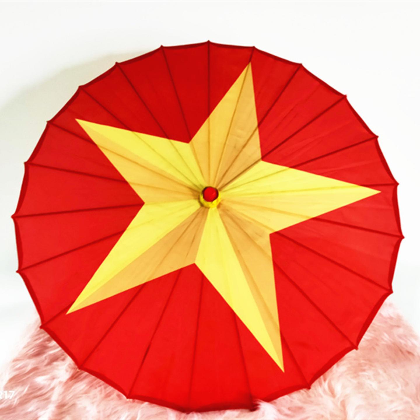 儿童红歌道具舞蹈伞红星闪闪歌