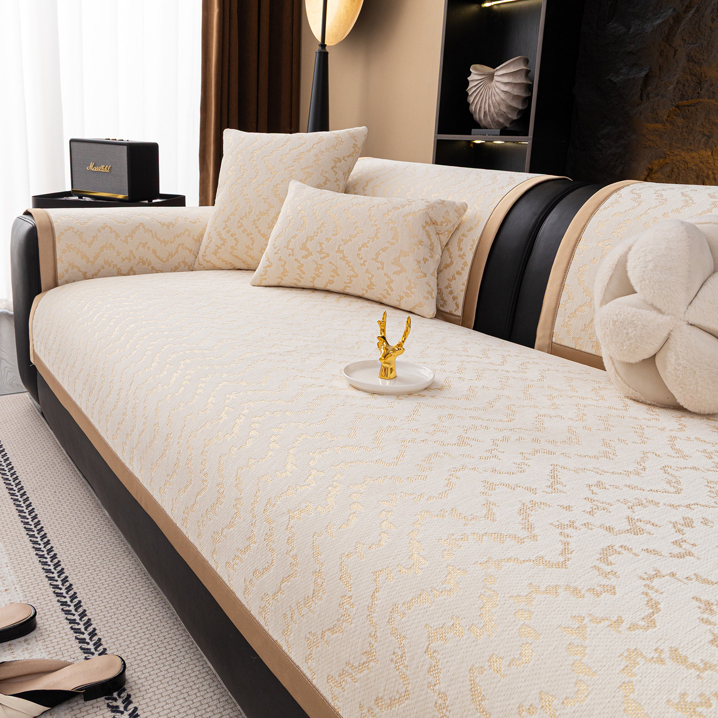 轻奢高级感皮沙发专用垫四季通用2025新款固定防滑直排坐垫子套罩,居家布艺,沙发垫,淘宝优惠券,粉丝福利购,淘宝优惠卷