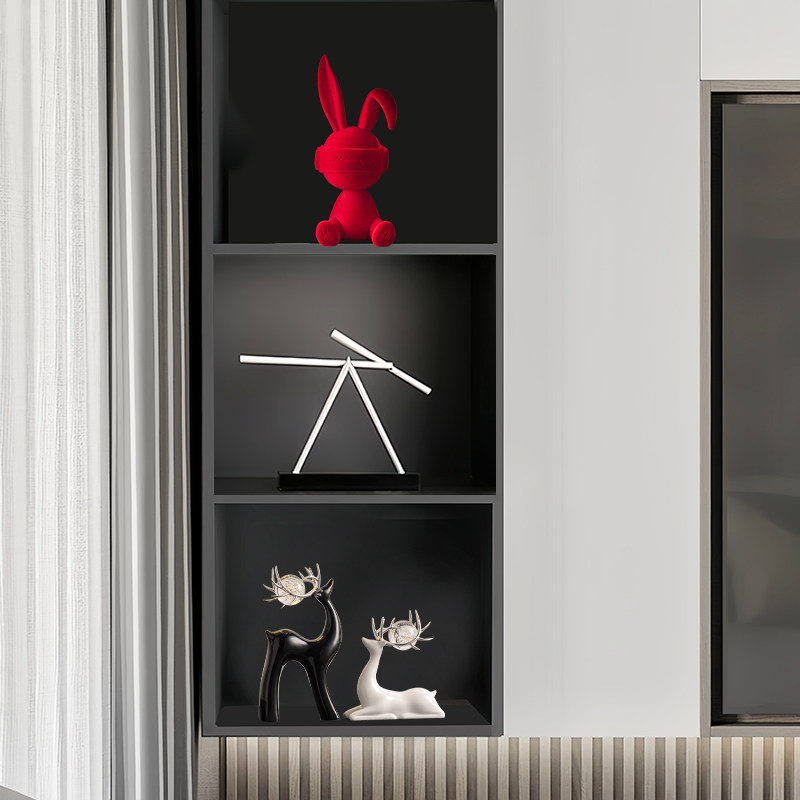 客厅入户玄关电视柜创意家居装饰乔迁礼品兔子摆件花瓶轻奢高级
