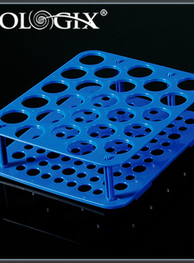 90-5025巴罗克25孔蓝色聚丙烯离心管架，放置50ml离心管