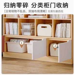 书架落地置物架客厅一体靠墙家用书柜简易格子柜收纳储物柜带新品