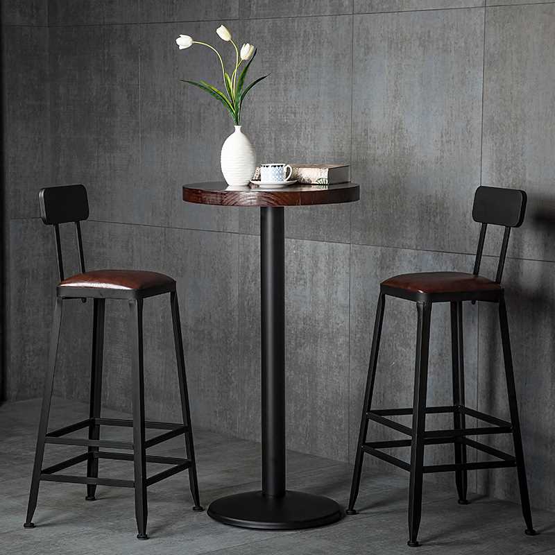金属靠背高脚椅现代吧台椅简约铁艺吧椅美式餐厅酒吧椅bar stool