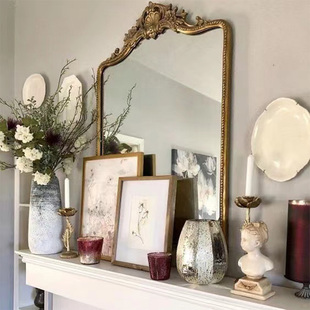 店大镜子 衣帽间服装 法式 穿衣镜复古雕花全身镜家用壁挂梳妆镜欧式