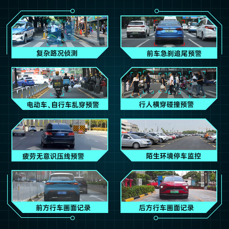 佑途防撞仪C2M高端行车记录仪双摄停车监控车道偏离预警2023新款