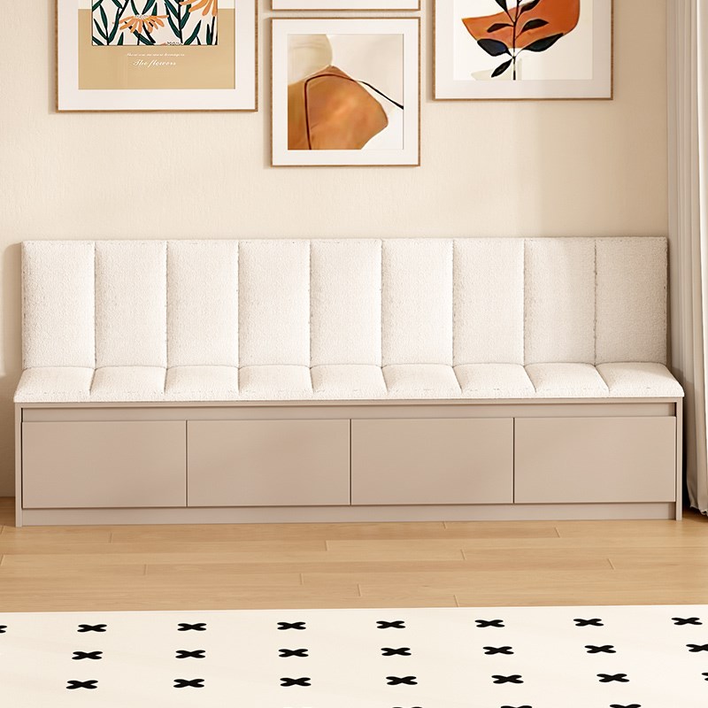 卡座沙发软包坐垫收纳储物柜餐桌家用长条凳实木奶茶店咖啡厅商用