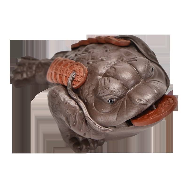 茶宠可养紫砂招财金蟾精品蟾蜍茶盘茶台装饰茶桌茶虫功夫茶具摆件