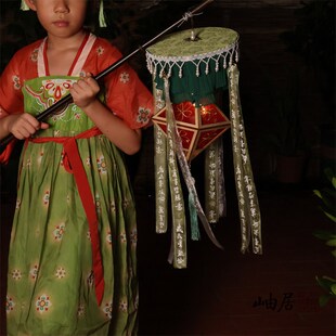 附 春幡华盖绛纱宫灯笼幢灯手工作业DIY汉服装饰道具 材料包