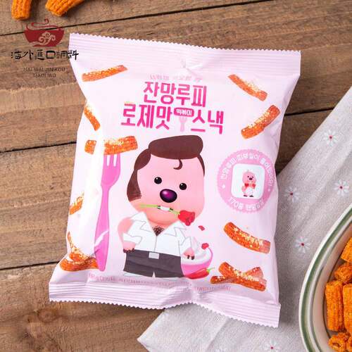 韩国进口啵乐乐loopy露比芝士奶油麻辣味年糕状脆条膨化追剧零食
