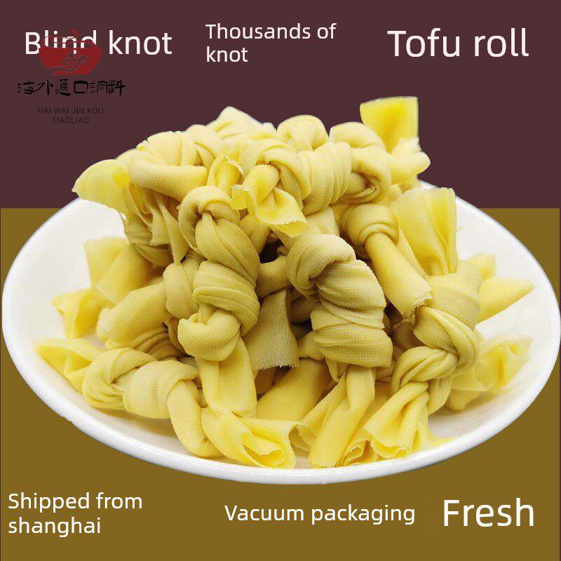 上海特产薄百叶结豆腐皮新鲜1000克千张结纯手工豆皮结豆腐卷包邮图片