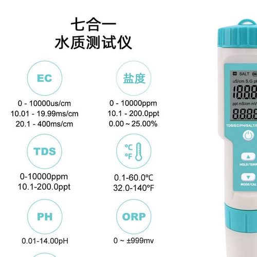 C-600盐度/pH/TDS/EC/ORP/S.G海水测试水质精度多功能检测笔背光