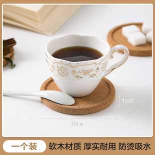 日式 防滑吸水家用耐高温垫耐用木质三件套餐F 软木杯垫防烫隔热垫