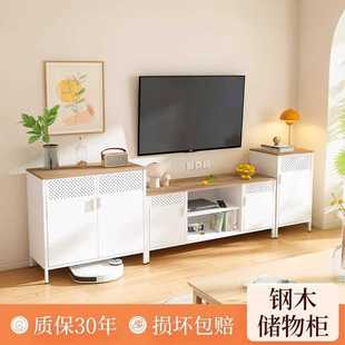 电视柜组合柜钢木结合储物收纳柜 电视柜小户型电视边柜客厅新款
