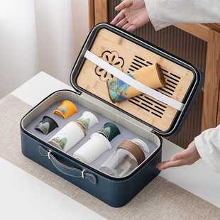 千里江山功夫旅行茶具套装 2024年新款 家用高档陶瓷玻璃泡茶壶茶杯