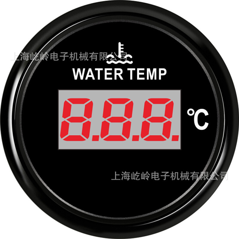 针脚安装温度表 52mm数显数字水温表 测温度表 改装车船可用