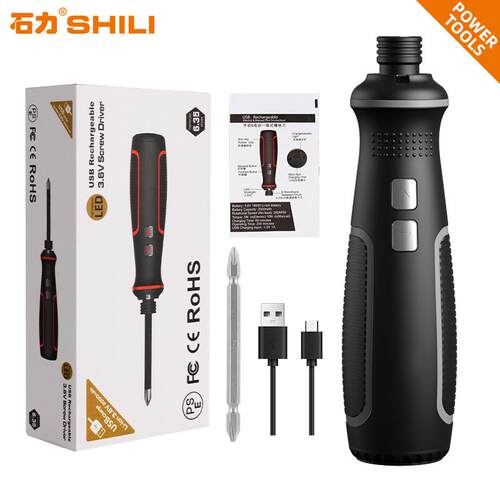 工厂私模充电式3.6V带认证电动螺丝刀套装手自一体小型电动起子机