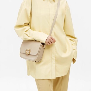 山下有山中号豆腐包重置头层牛皮设计师款斜挎小方包