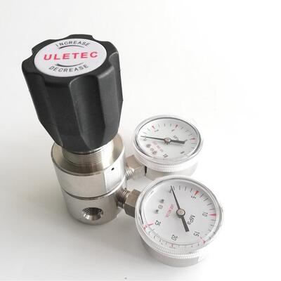 UR14高进高出减压器不锈钢双表进出气压力表量程4500/3000PSI