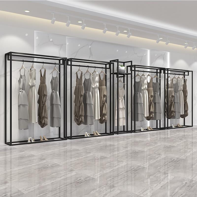 新款直销服装店黑色展示架落地式婚纱架高档男女装店影楼长裙晚礼