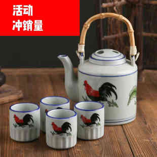陶瓷茶壶怀旧鸡公桥梁壶凉水壶泡茶大容量酒楼餐厅单壶家用耐高温