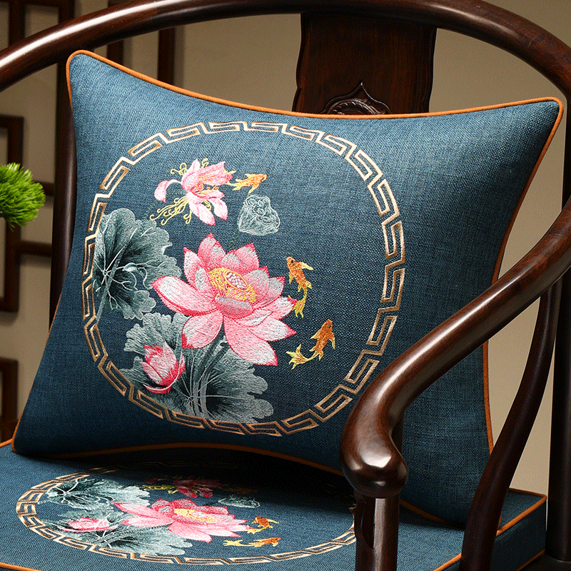 靠垫套椅子护腰腰枕新中式红木沙发抱枕套不含芯家用客厅靠枕床上