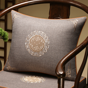 椅子靠枕抱枕沙发客厅轻奢高级感中式靠垫套不含芯中古风靠背定制