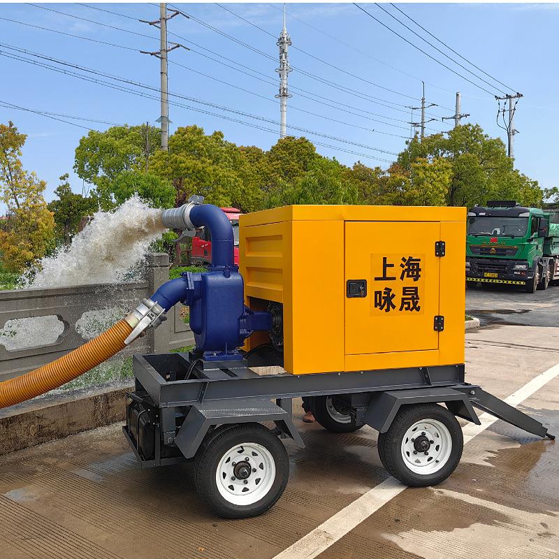 6寸柴油机水泵机组 200立方移动式柴油机水泵 城市防汛抗旱泵车