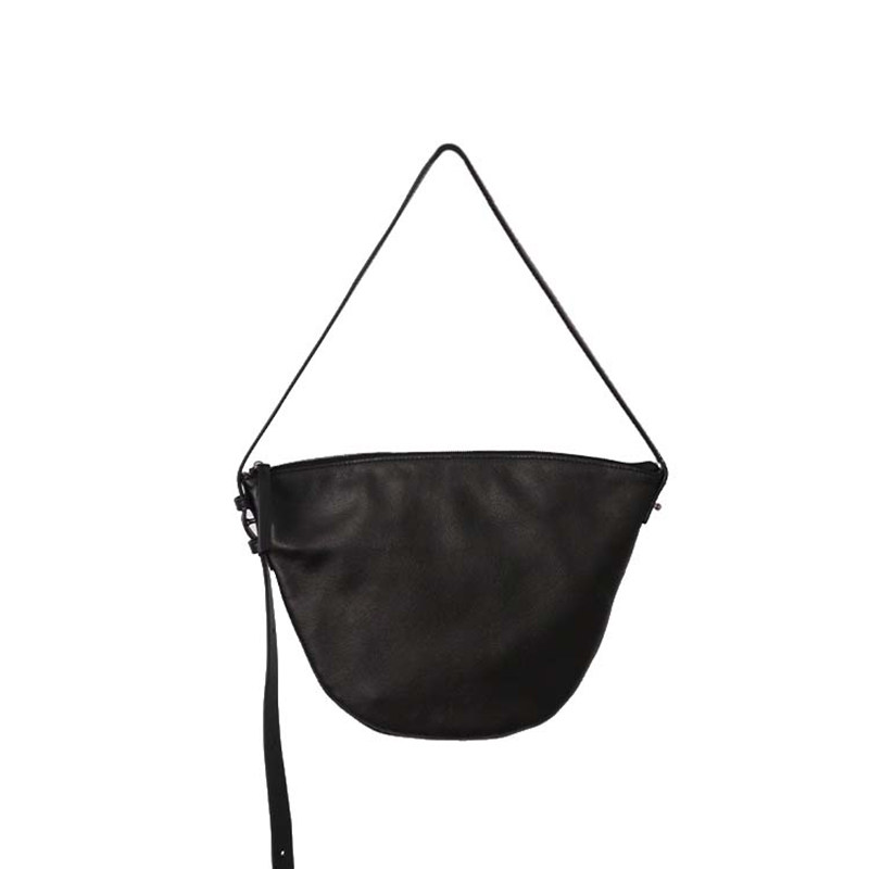 2025春夏新款时尚单肩斜挎牛角包荔枝纹女包8092