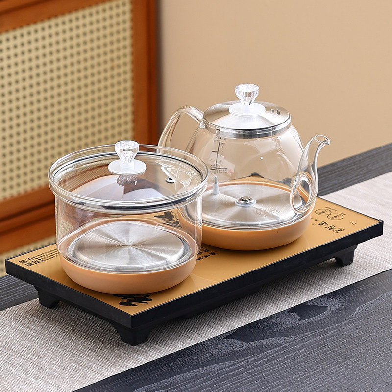 智能玻璃全自动底部上水家用茶台烧水壶一体嵌入式快煮壶泡茶专用