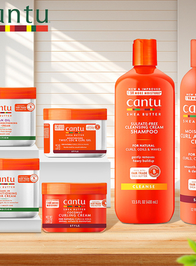 美国Cantu Shea Butter乳木果免洗护发素椰子活力卷发霜洗发水