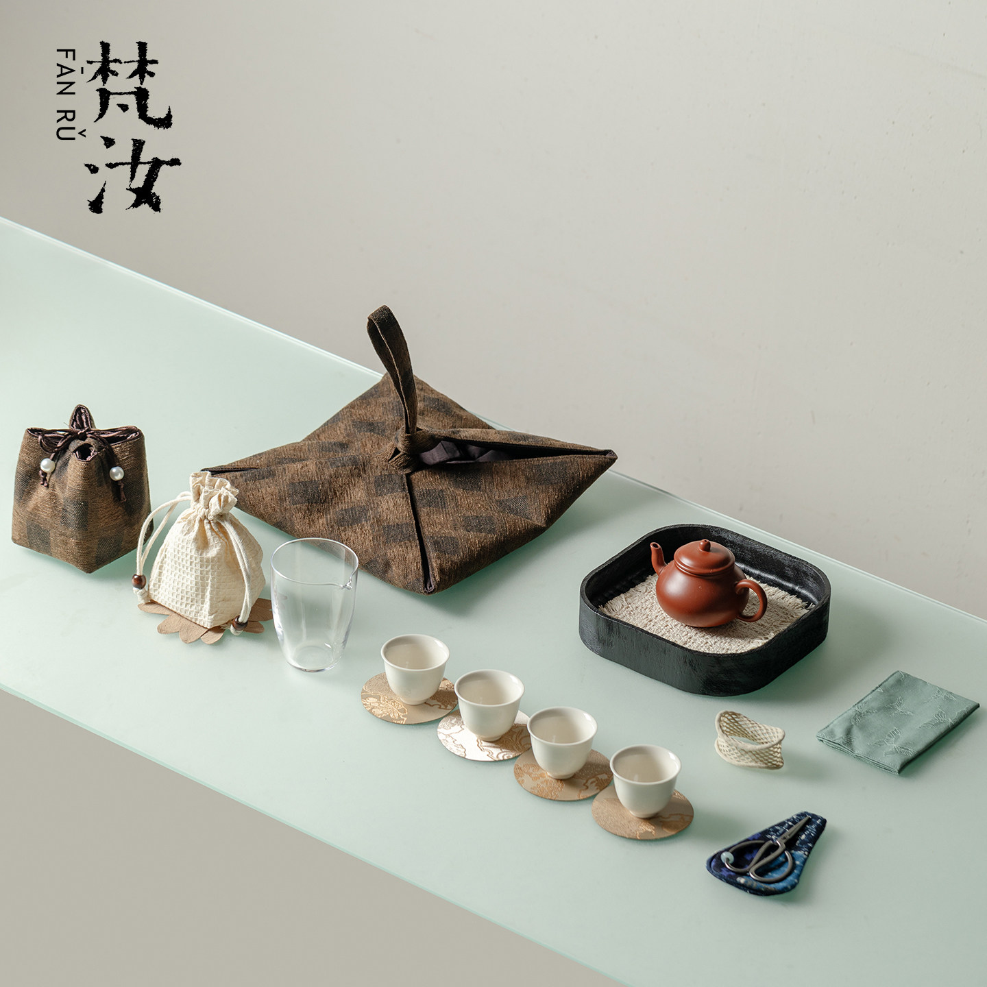 梵汝手工一席全便携旅行茶具套装户外便携式陶瓷精致喝茶泡茶专用