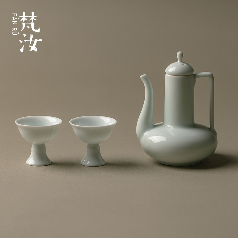 梵汝 创意影青陶瓷酒具中式白酒分酒器创意轻奢仿宋倒酒壶酒杯