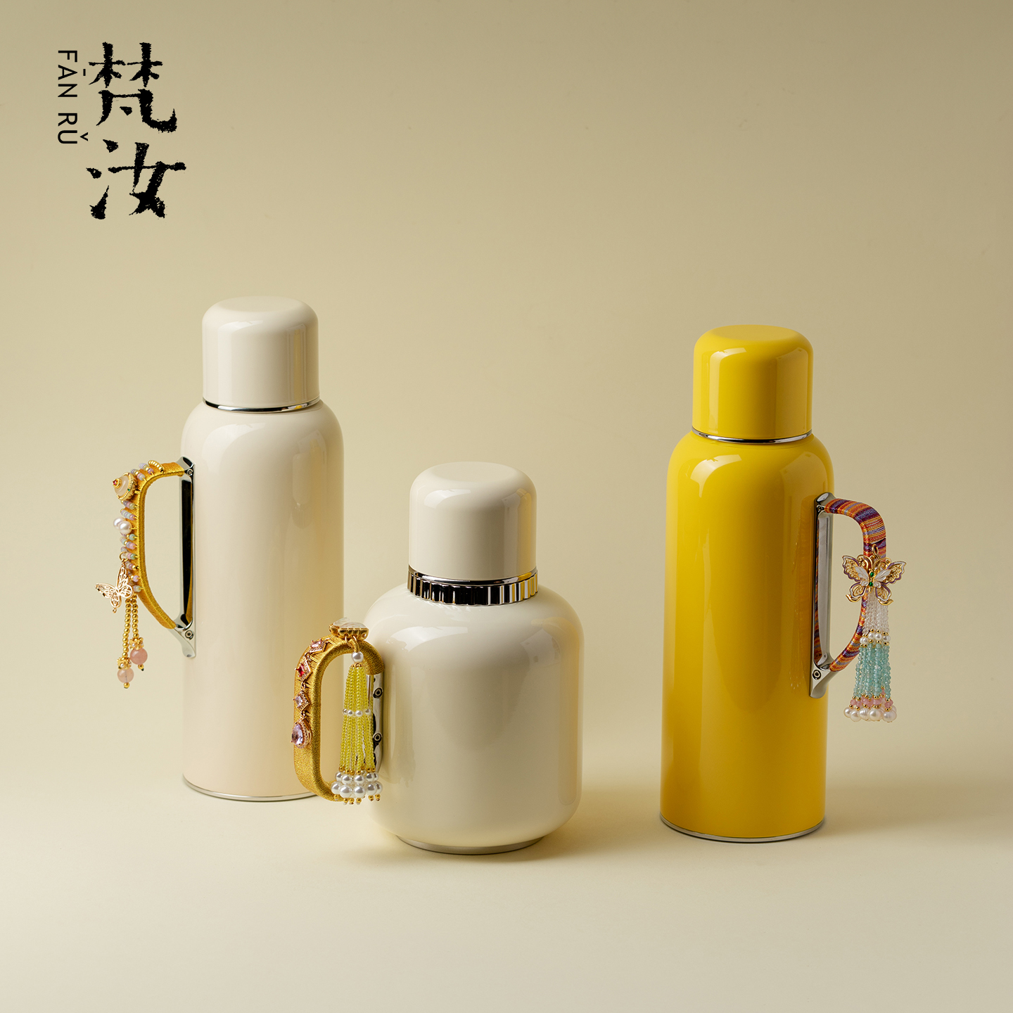 梵汝diy编织传家壶焖茶壶316不锈钢保温壶智能温度计车载户外便携