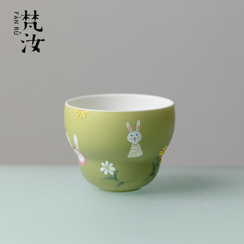 梵汝手绘手工陶瓷葫芦茶杯主人杯