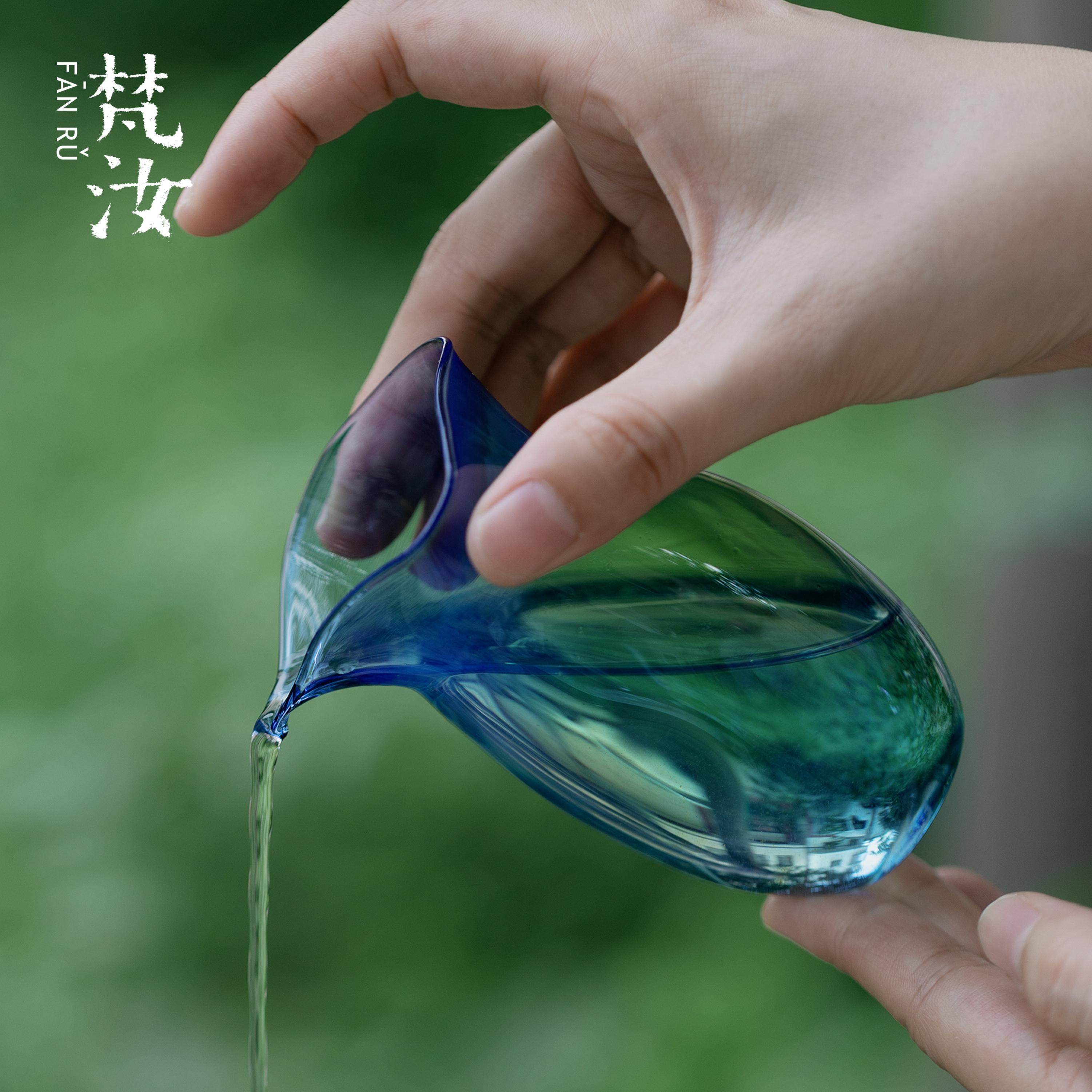 梵汝手工熏银工艺玻璃公道杯耐热高温高端日式分茶器功夫茶具茶海图片
