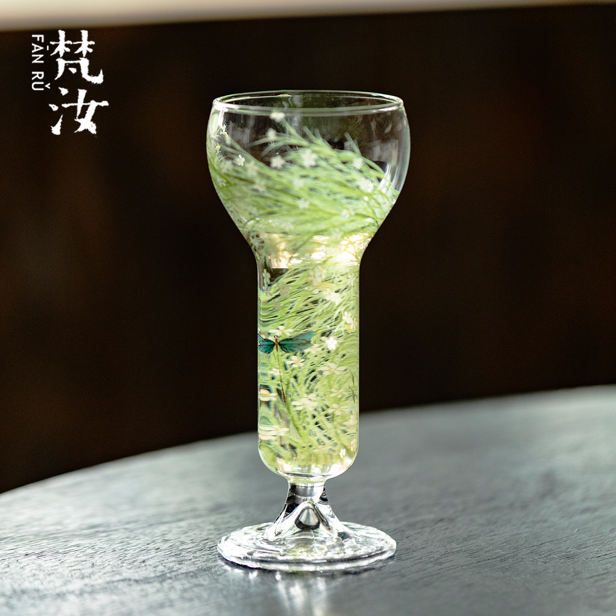 梵汝芊野精致玻璃高脚杯高颜值原创鸡尾酒杯小号香槟杯红酒杯茶杯