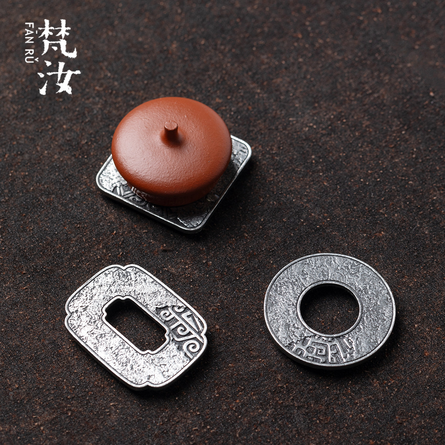 梵汝 复古手工纯锡器茶盖置防烫紫砂壶高档茶壶盖托茶道配件茶搁