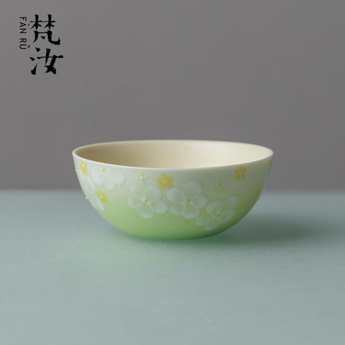 梵汝陶瓷手绘手工圆口主人茶杯