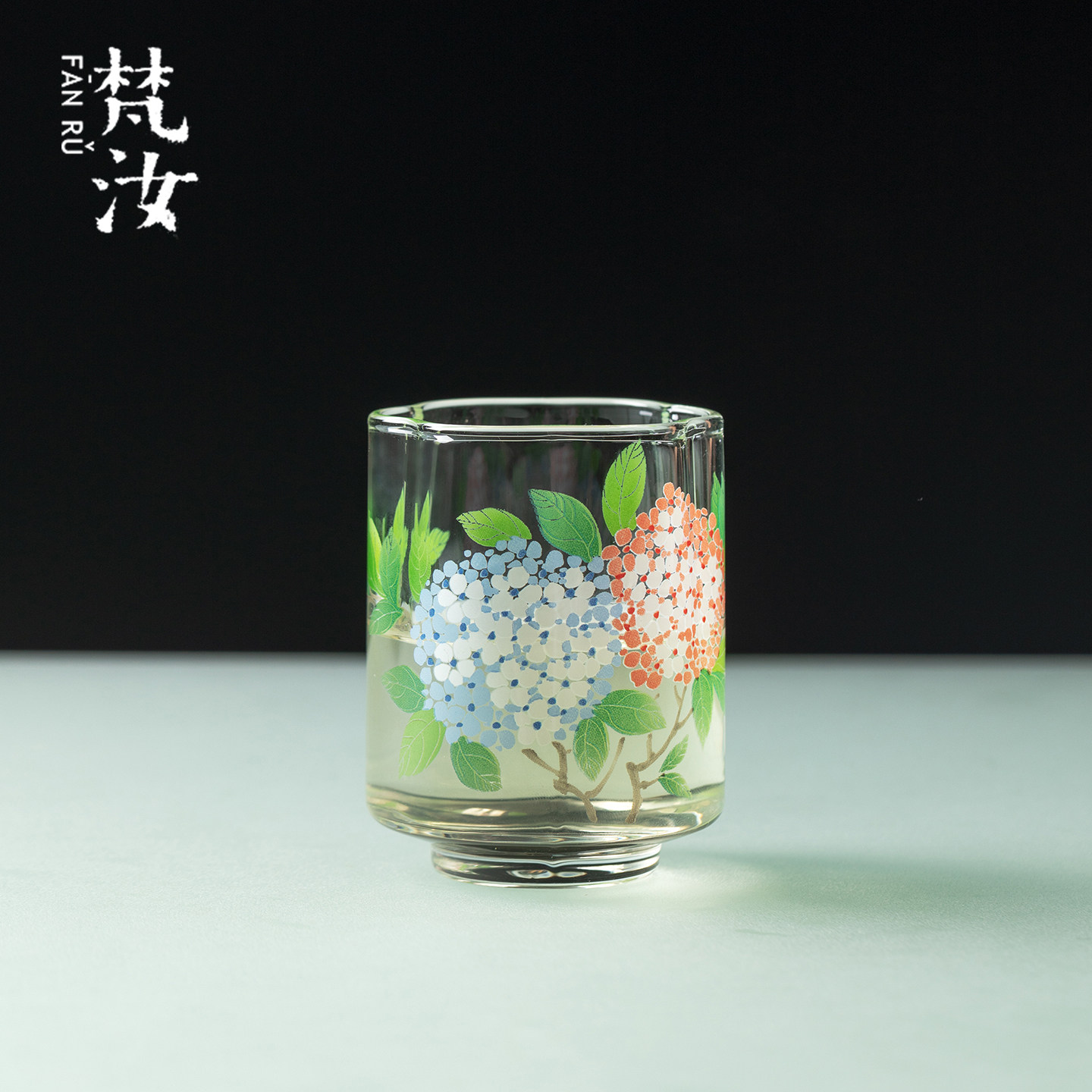 梵汝粉彩玻璃绣球花海棠主人杯高端精致手工茶杯女士专用中式茶盏图片